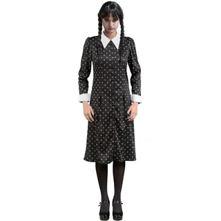 Chaks "Wednesday" für Damen | Print Kleid Schwarz Weiß - Addams Family (L)