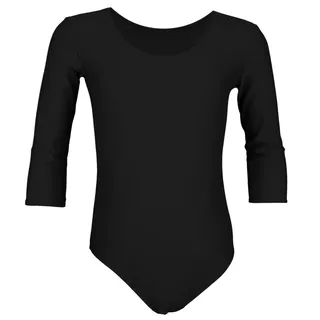 Aquarti Mädchen Body 3/4 Arm Ballett Trikot, Farbe: Schwarz, Größe: 140 - 140