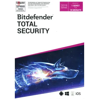 BitDefender Total Security 2019 1 Gerät 2 Jahre PKC DE Win Mac Android iOS