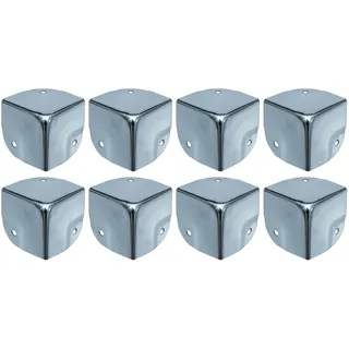 HMF 14966-09 Eckenschutz aus Metall für Koffer 8 Stück, 40 x 40 x 40 mm Silber verzinkt