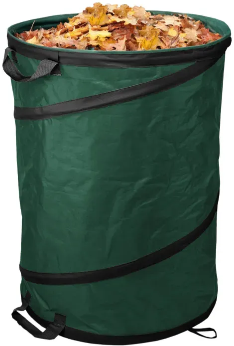 Gartenabfallsack faltbar POP-UP 90L selbstaufstellend Laubsack für Gartenabfälle Gras Unkraut mit Tragegriffen TQ-BS90