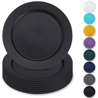 Teller Kunststoff 8er 25cm Speiseteller Schwarz Camping 2. Schwarz