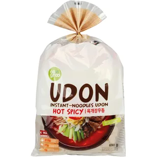 Allgroo Udon Instantnudeln - würzig-scharfe Udon Suppe, schnelle Zubereitung - enthält 3 Portionen - 1 x 690 g