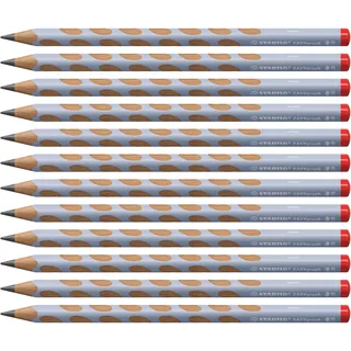 Stabilo Ergonomischer Dreikant-Bleistift für Rechtshänder - STABILO EASYgraph in pastellblau - 12er Pack - Härtegrad HB
