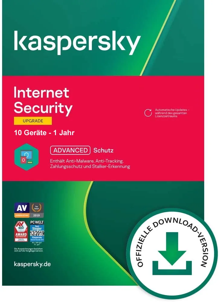 Kaspersky Internet Security 2026 Upgrade, 10 Geräte - 1 Jahr, Download, ESD