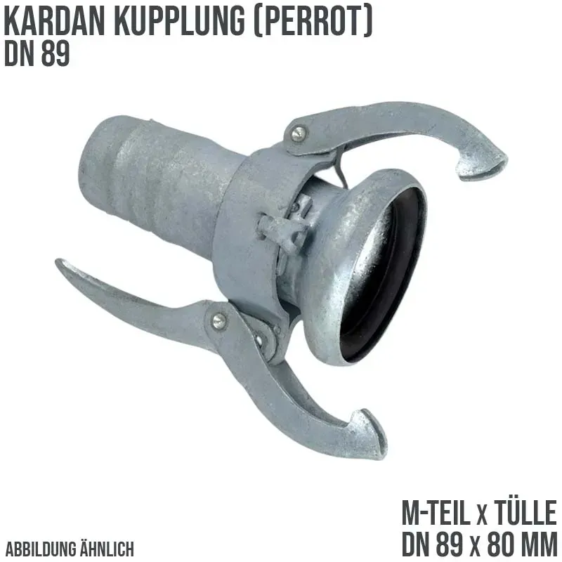 DN 89 Kardan Perrot Kupplung M-Teil mit Tülle Stutzen 80 mm Gülle Schlamm Schlau...