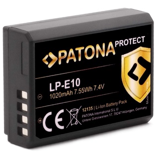 PATONA LP-E10 Protect Akku 1020mAh Ersatzakku kompatibel mit Canon EOS 1100D 1200D 1300D 2000D 4000D Rebel T3 T5 T6 T9 EOS Kiss X50 X70 X80 1D X Mark 1D X Mark II EOS2000d LP E10 LPE10