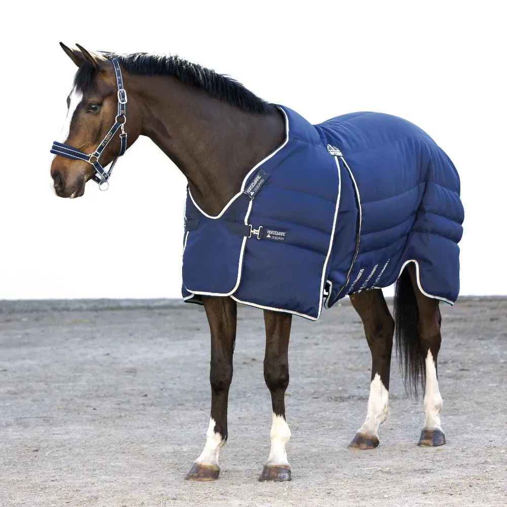 Horseware Rambo Optimo Stable Rug 400g - Navy with Beige, 110