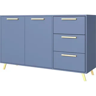 Agmat-Furniture Kommode, Blau, Holzwerkstoff, 140x86x41 cm, Wohnzimmer, Kommoden & Sideboards, Kommoden