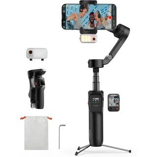 hohem iSteady V3 Ultra Smartphone Gimbal, iPhone Gimbal mit 360° Follow, multimodalem AI-Tracker, 1,22" Touchscreen, Integrierte Verlängerungsstange, iSteady 9.0 Handy Stabilisator für Vlog Tiktok