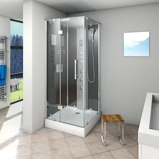 AcquaVapore Duschkabine Komplettdusche Fertigdusche Dusche 80x80 cm mit 2K Scheiben Versiegelung