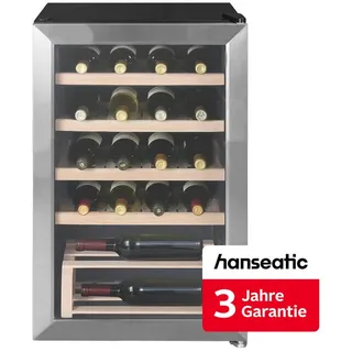 Hanseatic Weinkühlschrank "HWC20FCBH-2", Energieeffizienz: F, silber (schwarz), B:43cm H:69cm T:47cm, Weinkühlschränke, inkl. 3 Jahre Herstellergarantie, Weinkühlschrank