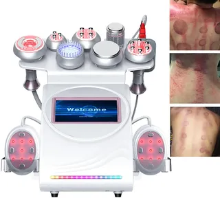 Cavitation Machine, 80K RF 9 In 1 Body Sculpting Machine Cellulite Burning Removal Machine Skin Rejuvenation Multifunctional Body Facial Beauty Machine, for Face Waist Thigh and Buttock