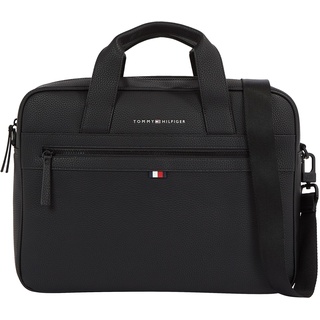 Tommy Hilfiger ESSENTIAL PU COMPUTER BAG Laptoptasche Herren, Schwarz (Black), OS