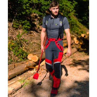PSS Schnittschutzhose X-treme Light Rot/Schwarz 60