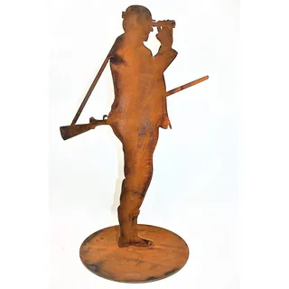 Rostikal | Edelrost Jäger Fritz | Deko Figur aus Metall | 60 cm hoch