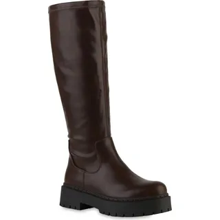 VAN HILL Damen Plateaustiefel in Braun
