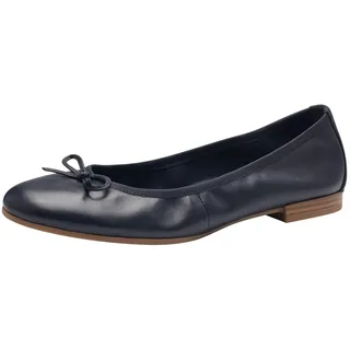 TAMARIS Damen Ballerina Leder flach, blau, 36 EU