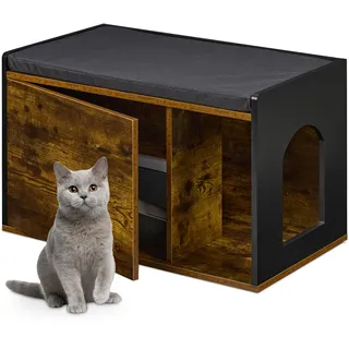 Relaxdays Katzenkloschrank Katzenklo, geschlossen), Katzenklo
