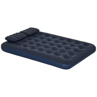 Outsunny Luftbett, Luftmatratze mit Handpumpe, Kopfkissen, Blau, 203x152x22 cm