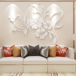 3D Wandaufkleber Blumen Spiegel Wandtattoo Blumen Aufkleber Moderne Kunst ​Wanddeko Sticker für Wohnzimmer Halle Schlafzimmer Home Sofa Wand Badezimmer Kindergarten