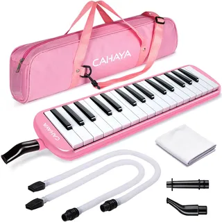 CAHAYA 32 Tasten Melodica für Kinder Melodica Instrument mit Tragetasche geeignet für Anfänger Studenten, musikalisches Geschenk für Jungen und Mädchen, Rosa CY0050-3