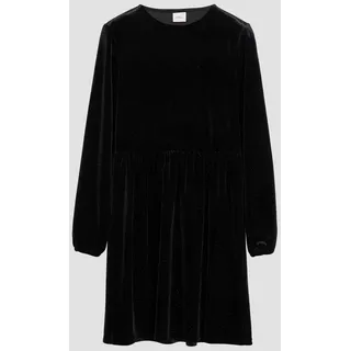 S.Oliver Kurzes Kleid aus Glitter-Samt schwarz 140
