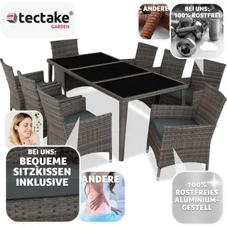 Tectake Monaco Set 9-tlg. grau