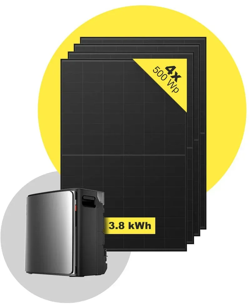 Sicatron 2000 Watt Balkonkraftwerk - 4x 500W Bifazial - Ecoflow Ultra X - Ohne Smart Meter
