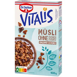 Dr. Oetker Vitalis Müsli Knuspermüsli Schoko ohne Zuckerzusatz 400g Packung