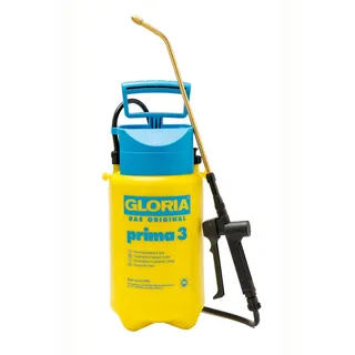 GLORIA Drucksprühgerät prima 3 | 3 Liter Gartenspritze & Drucksprüher | Kompakte Sprühflasche für Pflanzenschutz & Unkrautvernichter | Pumpsprühflasche für kleinen Garten & Balkon