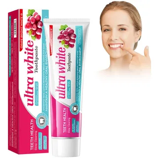 Staining Toothpaste Für Strahlend Weiße Zähne, 100 G Zahnaufhellung Zahnpasta Repair Zahncreme Aufhellen Zahnpasta Corrector Farbkorrektur, Entfernung Von Flecken Kaffee, Rauchen,Gelbe Zähne (Trauben)
