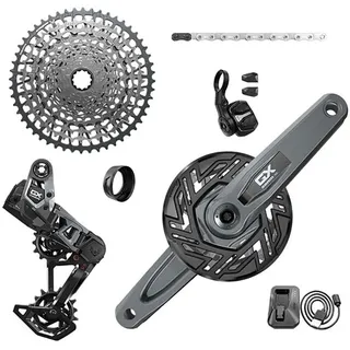 Sram GX Eagle T-Type Ebike AXS Groupset - 104BCD 34T mit Clip-On Guard, Schaltwerk, Schalthebel, 10-52t Kassette, Arme Nicht