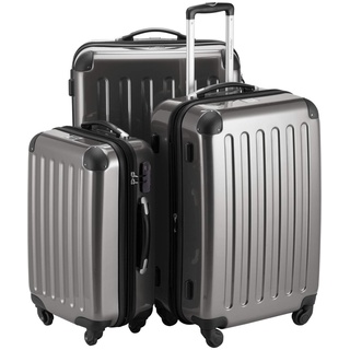 HAUPTSTADTKOFFER Alex - 3er Kofferset, Trolley-Set, Rollkoffer, Reisekoffer, (S, M & L), Titan