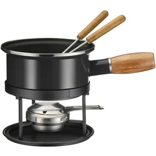 Mäser Käsefondue Set Edelstahl 18/0 - schwarz Emaille für 2 Personen,