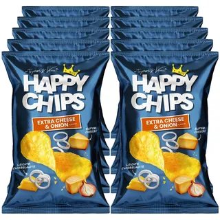 Happy Chips Extra Cheese & Onion 150 g, 10er Pack