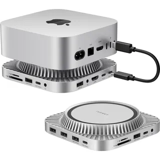 iVANKY Mac mini M4 Dock 13-in-1, 4K@144Hz HDMI-Spiegelung Doppelbildschirm Hub für M5/M4 Pro(2024), Ständer mit 8TB M.2 NVMe SSD Enclosure,10 Gbps USB-A & USB-C Dockingstation,SD/TF, Audioanschlüsse*2