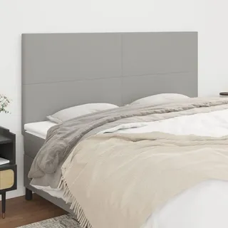 DYRJDJWIDHW kopfteil Bett 180,headboard,Bett kopfteil gepolstert,Kopfteile 4 STK. Hellgrau 100x5x78/88 cm Stoffbettkopfteil,kopfteil Bett 200 cm breit,