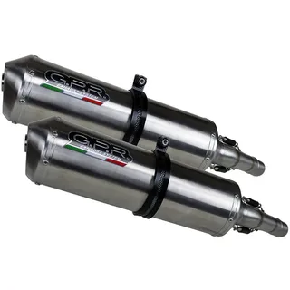 Gpr Exhaust Systems Satinox Dual Bt Bulldog 1100 02-07 Cat Homologierter Slip On Schalldämpfer - Satin Silver / Satin Silver - Homologated