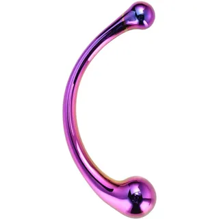 Dream Toys Glamour Glass Curved Wand Doppeldildo rainbow 16,5 cm