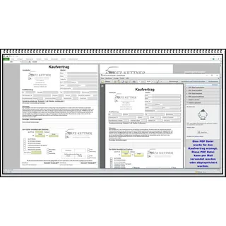 SEK Elektronischer digitaler KFZ Kaufvertrag Gebrauchtwagen gewerblich oder privat Software mit Rechnungsformular ohne und mit MwSt und weiteren Formularen