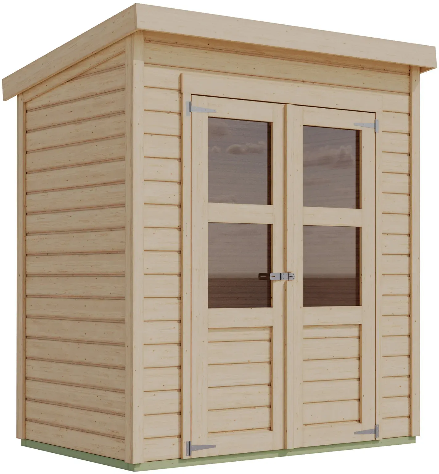 Karibu Gerätehaus »Roan« - 182x126x219cm - naturfarben - Fichtenholz / Holz / Glas