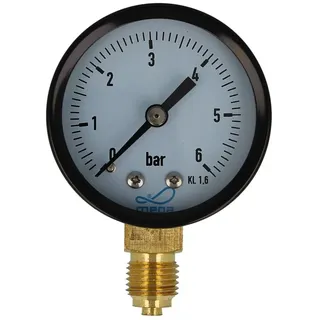 Mega Group Mega Druckmanometer 0-6 bar - 1/4 Zoll Anschluss nach unten Radial 50 mm
