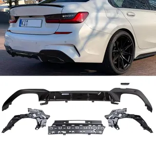 DM Autoteile 14170 Sport-Performance Competition Heckdiffusor 340i Schwarz Glanz kompatibel für BMW 3er G20 G21 M-Paket ab 2019 + ABE