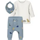 Langarmshirt NAME IT "NBMVACION LS TOP BOX SET", Jungen, Gr. 86, weiß (cloud dancer), Jersey, Obermaterial: 95% Baumwolle, 5% Elasthan, bedruckt, casual, regular fit normal, Rundhals, Langarm, Shirts