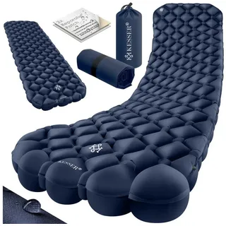 Kesser KESSER® Camping Matratze Isomatte Aufblasbare Luftmatratze Campingmatte, Outdoor Ultraleicht Faltbare Schlafmatte, Belastbarkeit: 200Kg, inkl. Tragebeutel, Reperaturpatch & Befestigung, Navyblau
