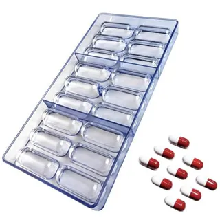 Transparent Schokoladenform, Oval zäpfchenform 18-Well Gummy 3D Schokoladenform, Wiederverwendbare Antihaft-Süßigkeiten Silikonform Schokolade (1)