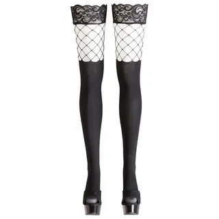 Cottelli LEGWEAR Halterlose Strümpfe im 2-in-1-Look, schwarz, M/L