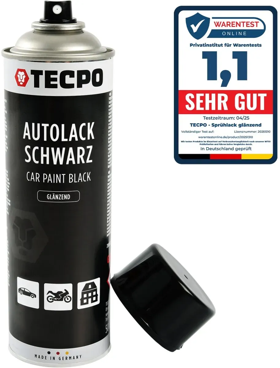 TECPO Autolack schwarz glänzend 500 ml