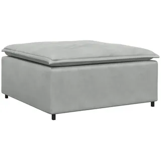 vidaXL Modular Footrest Modular Sofa Modular Light Grey 100 x 100 x 48 cm, Modular Sofa, Footstool Module, Velvet Pouf, Sofa Footstool